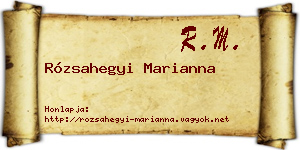 Rózsahegyi Marianna névjegykártya